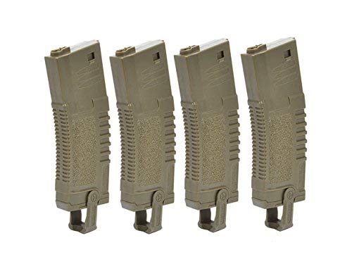 MLEmart Ares Amoeba 140 rds S-Class Airsoft Magazine (DE, M4 / M16 AEG, Pack of 4)