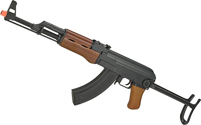 Evike CYMA Full Metal CM042-S AK47-S Airsoft AEG Rifle with Folding Stock - Real Wood