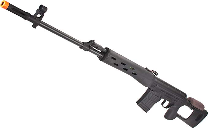 Evike CYMA Full Metal AK Dragunov SVD Airsoft AEG Sniper Rifle - Black