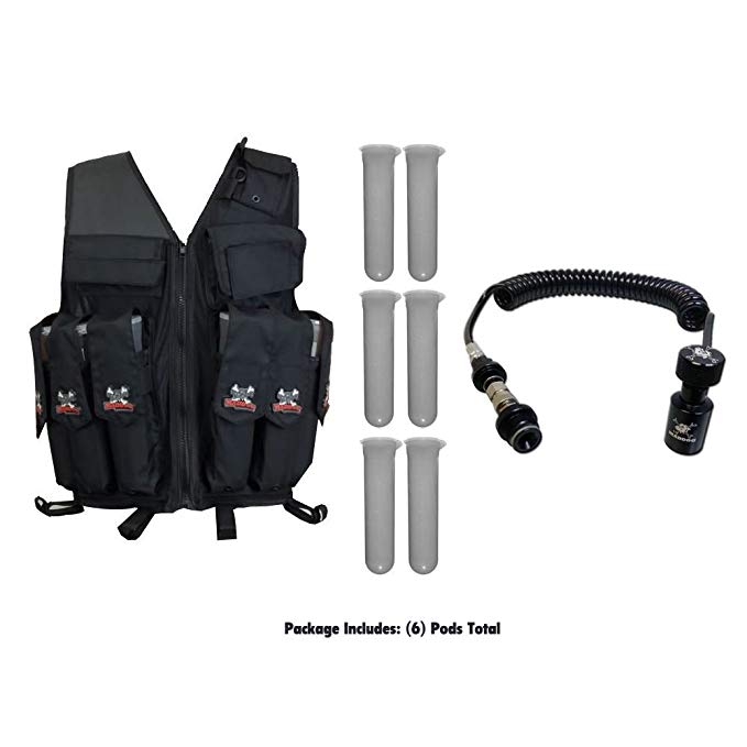 MAddog Tactical Attack Vest w/Pods & Standard Remote Coil Paintball Package