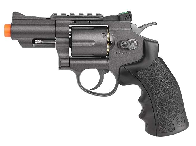 Black Ops / WG Metal CO2 Airsoft Revolver, Black, 2.5