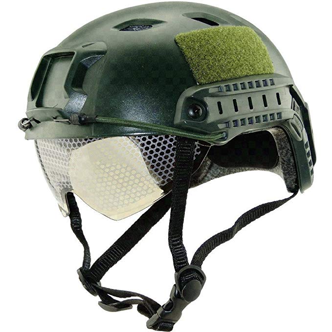 iMeshbean Airsoft Swat Helmet Combat Fast Helmet with Protective Goggles