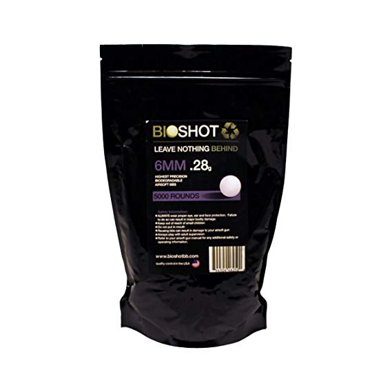 BioShot Biodegradable 6mm .28g Airsoft BBs (5000 rds)