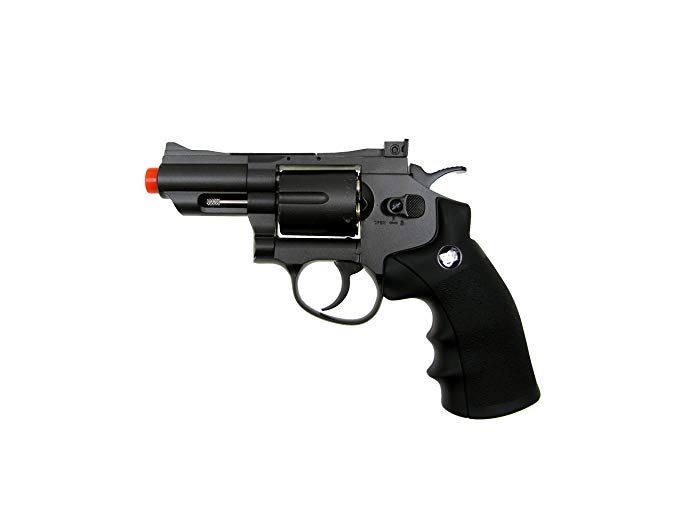 wg model-708 2 revolver full metal co2 non-blowback/black included 4 revolver holster-nylon(Airsoft Gun)